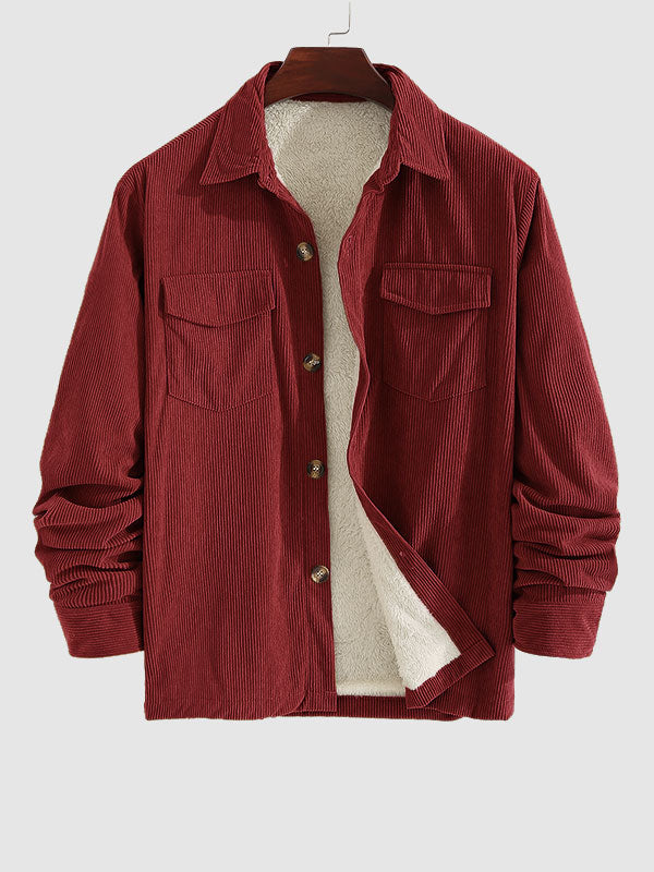 Peter - Men's Corduroy Fleece-lined Shirt Jacket