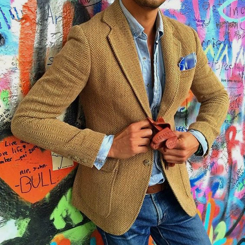 Mike - Men's Vintage Herringbone Blazer