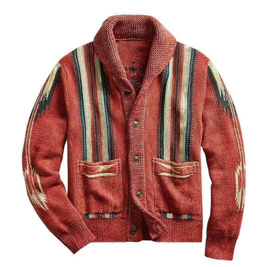 Massimo - Men's Vintage Jacquard Knit Cardigan